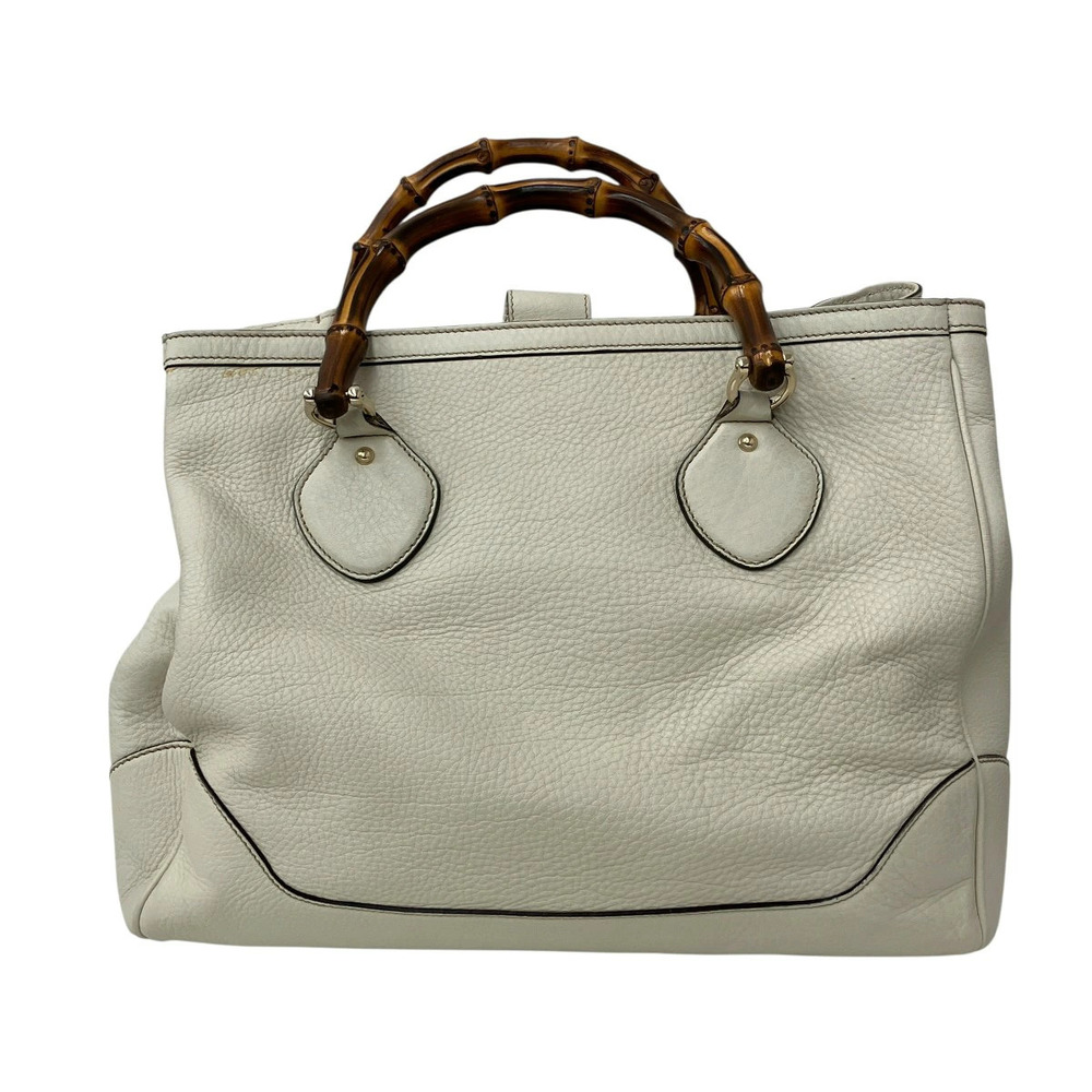 Gucci Diana Bamboo Tote Leather Ivory White